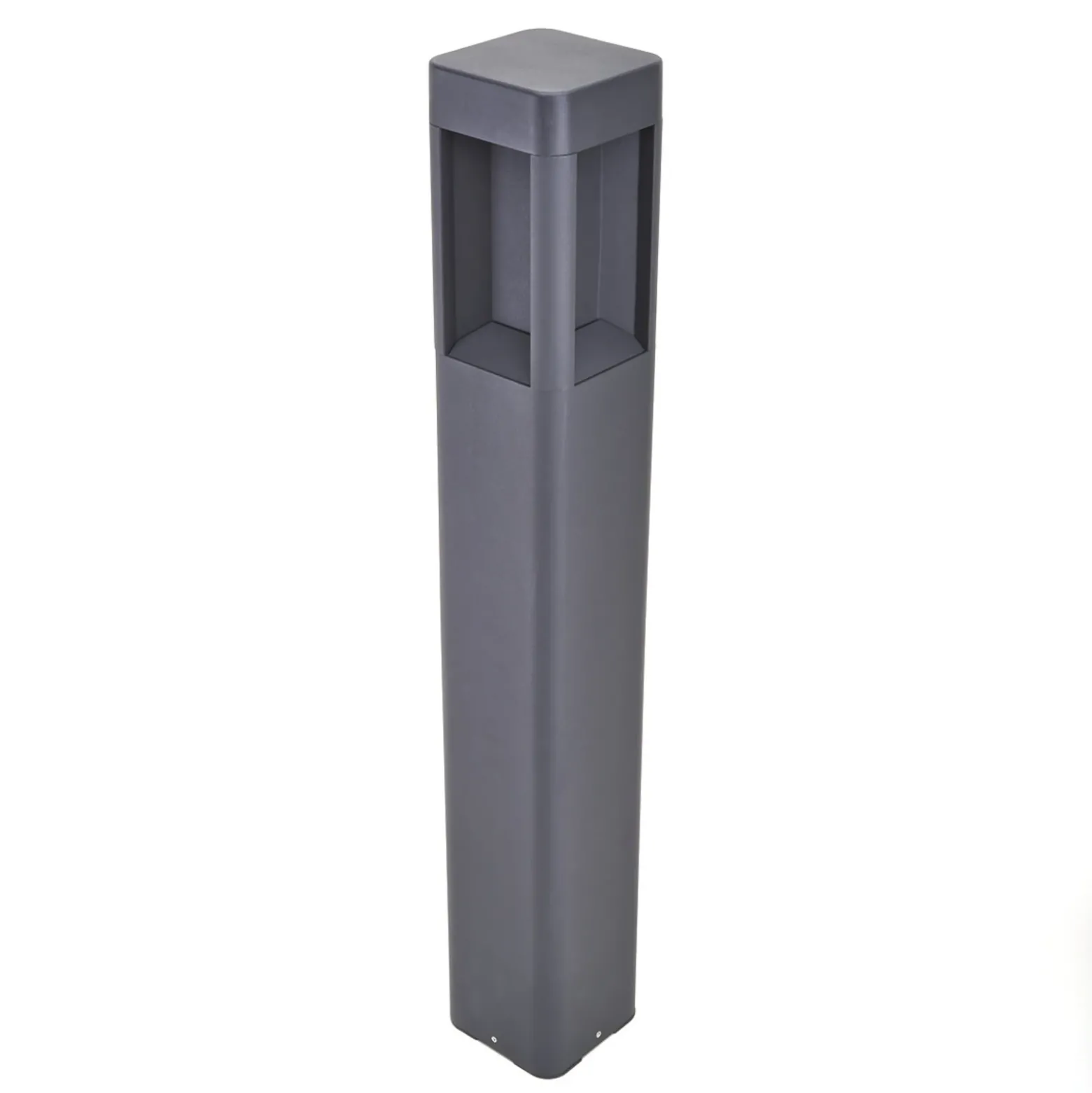 Lucande Bolardo luminoso LED Annika, antracita, metal, 80 cm