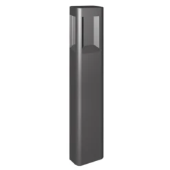 Lucande Bolardo luminoso LED Annika, antracita, metal, 80 cm