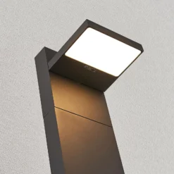 Lucande Bolardo luminoso LED Silvan, 100 cm, antracita, metal