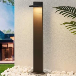 Lucande Bolardo luminoso LED Silvan, 100 cm, antracita, metal
