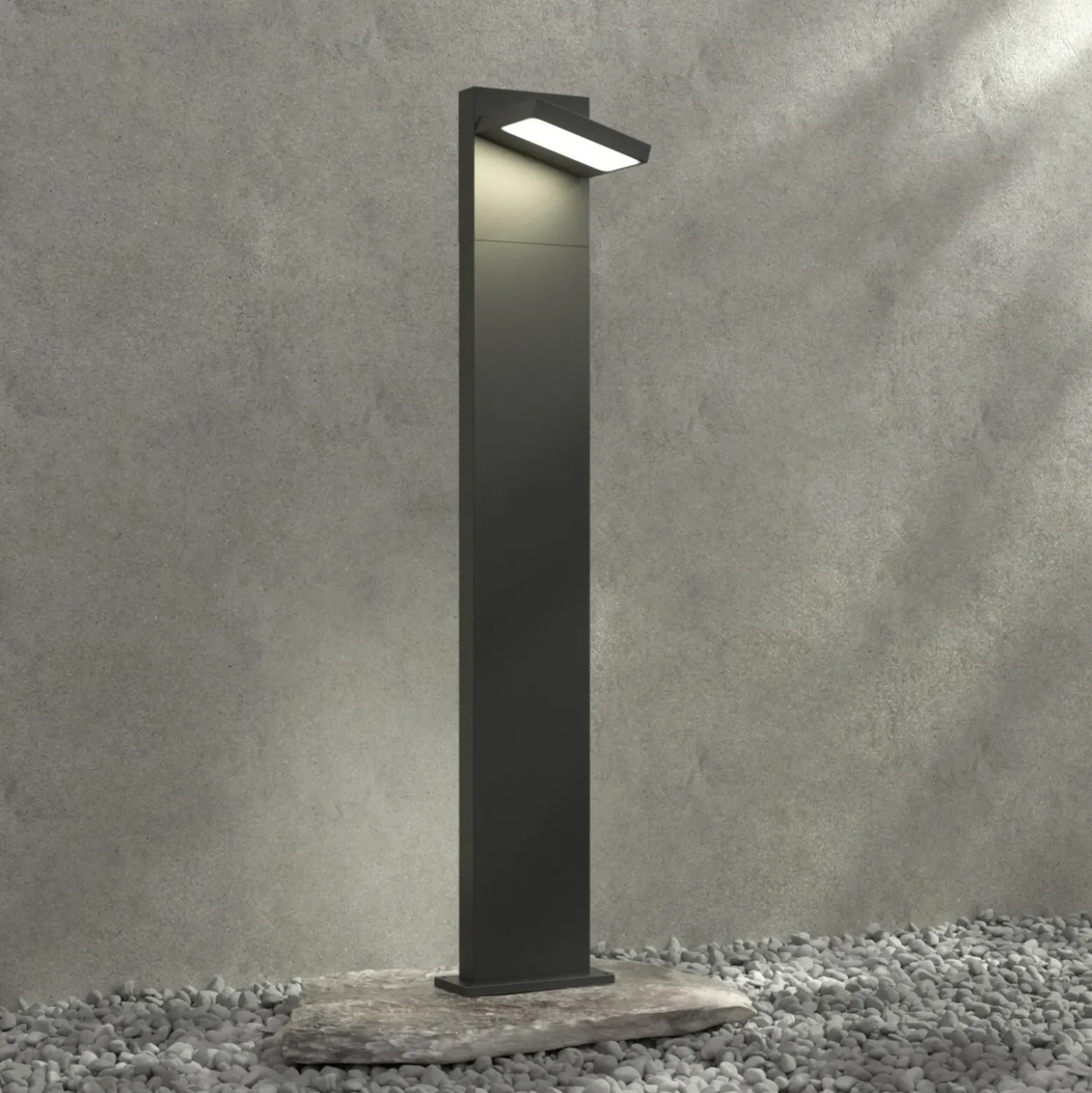 Lucande Bolardo luminoso LED Silvan, 100 cm, antracita, metal