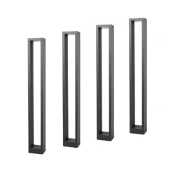 Lucande, bolardo luminoso LED Jupp, juego de 4, 90 cm, antracita, IP54