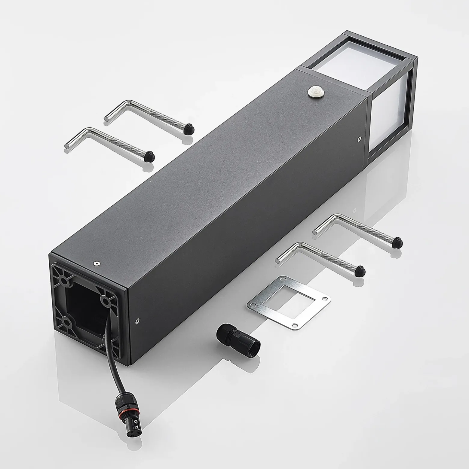 Lucande, bolardo luminoso LED Dewari, detector de movimiento, 65 cm, IP54