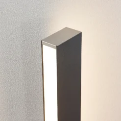 Lucande Bolardo luminoso LED Aegisa, 80 cm, antracita, metal, IP54