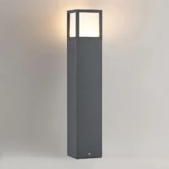 Lucande, bolardo luminoso LED Dewari, 65 cm, gris oscuro, IP54