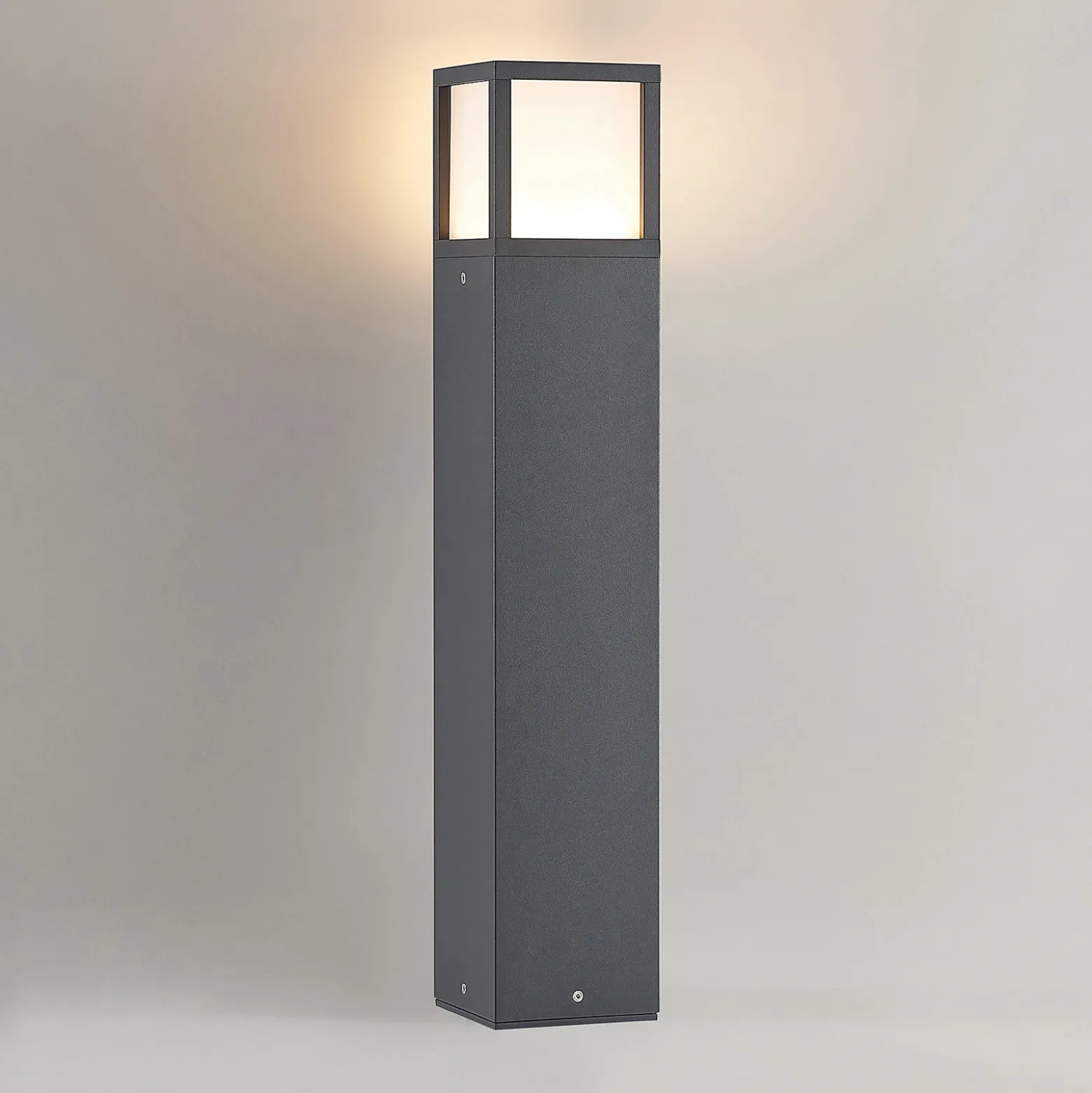Lucande, bolardo luminoso LED Dewari, 65 cm, gris oscuro, IP54
