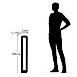 Lucande, bolardo luminoso LED Habsa, 80 cm, antracita, metal