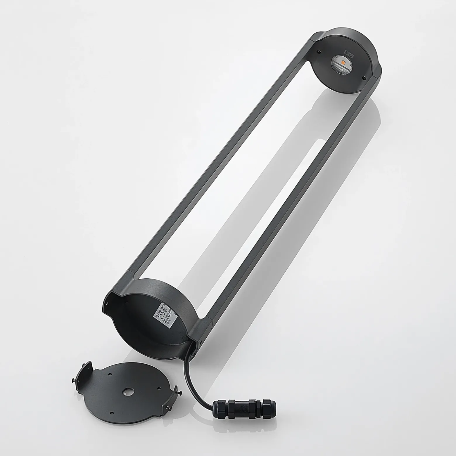 Lucande, bolardo luminoso LED Habsa, 80 cm, antracita, metal