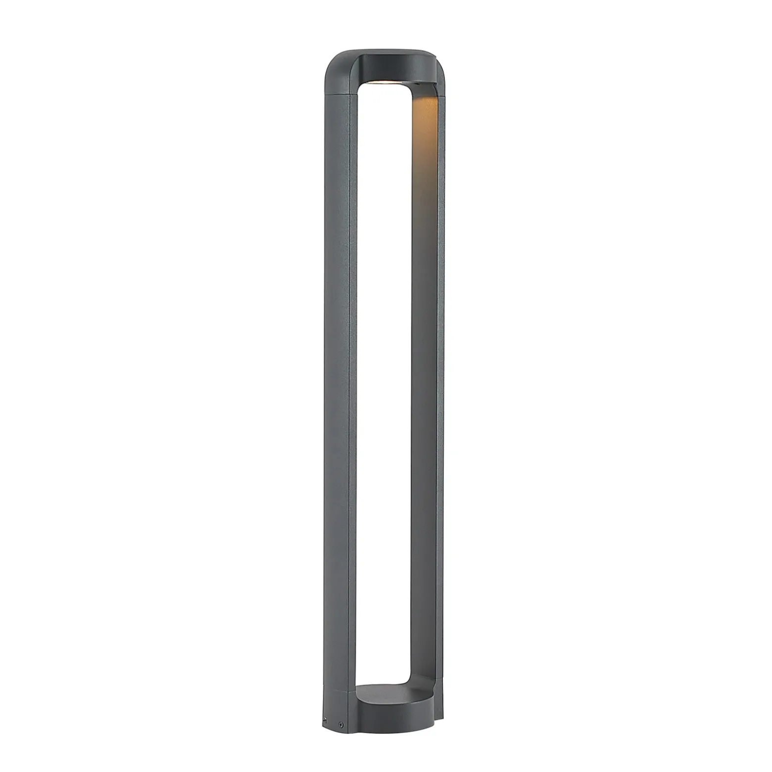 Lucande, bolardo luminoso LED Habsa, 80 cm, antracita, metal