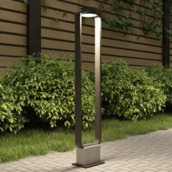 Lucande, bolardo luminoso LED Belna, 100 cm, antracita, hormigón, IP65