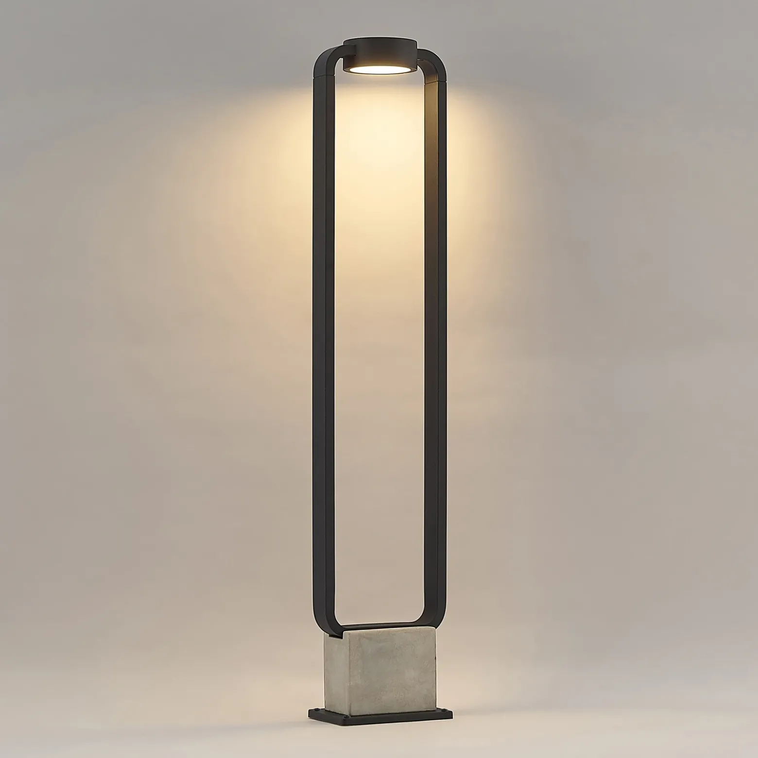 Lucande, bolardo luminoso LED Belna, 100 cm, antracita, hormigón, IP65