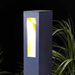 Lucande, bolardo luminoso LED Jenke, 65 cm, antracita, aluminio