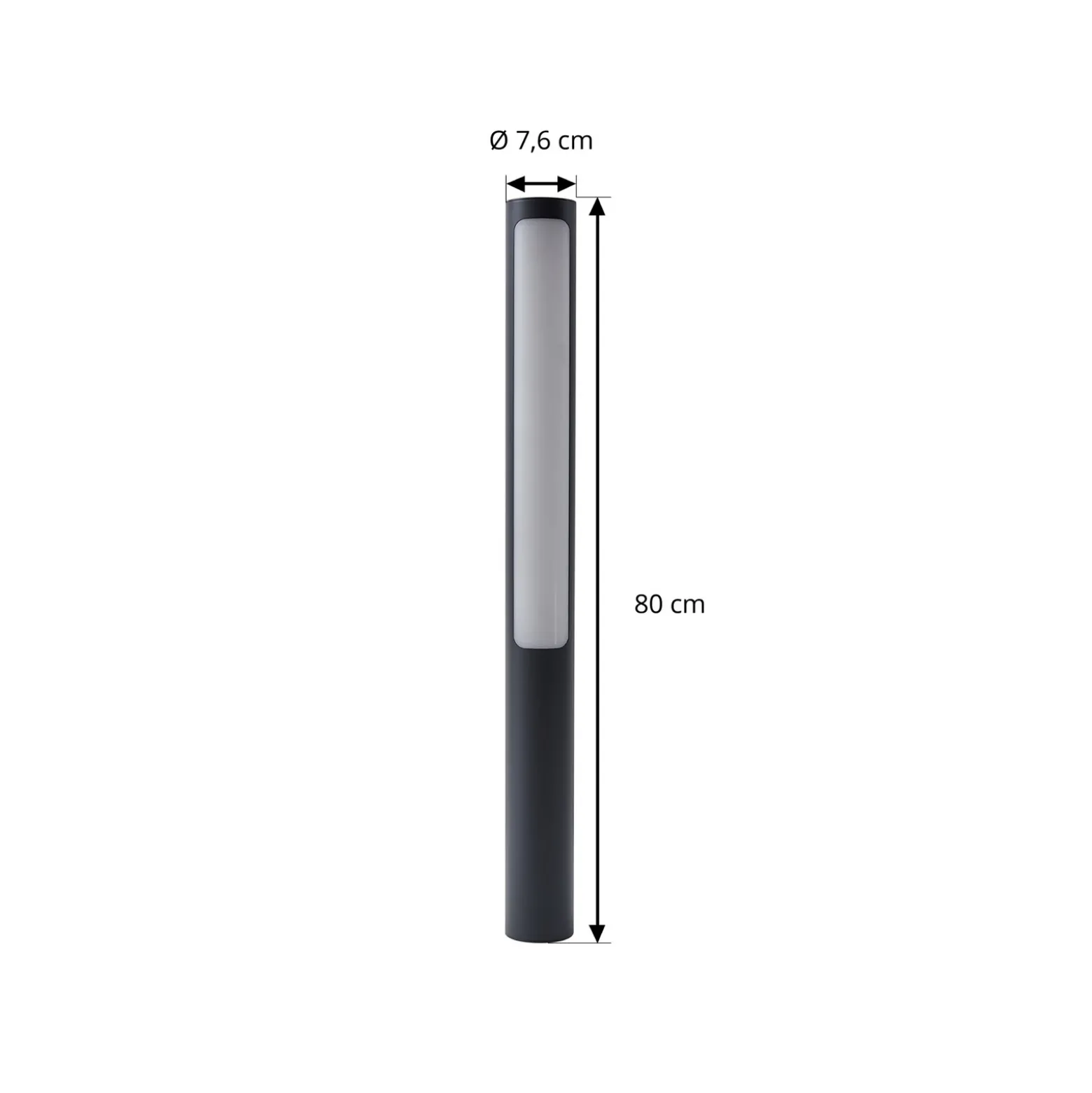 Lucande Bolardo luminoso LED Tuberia, antracita, metal, 80 cm
