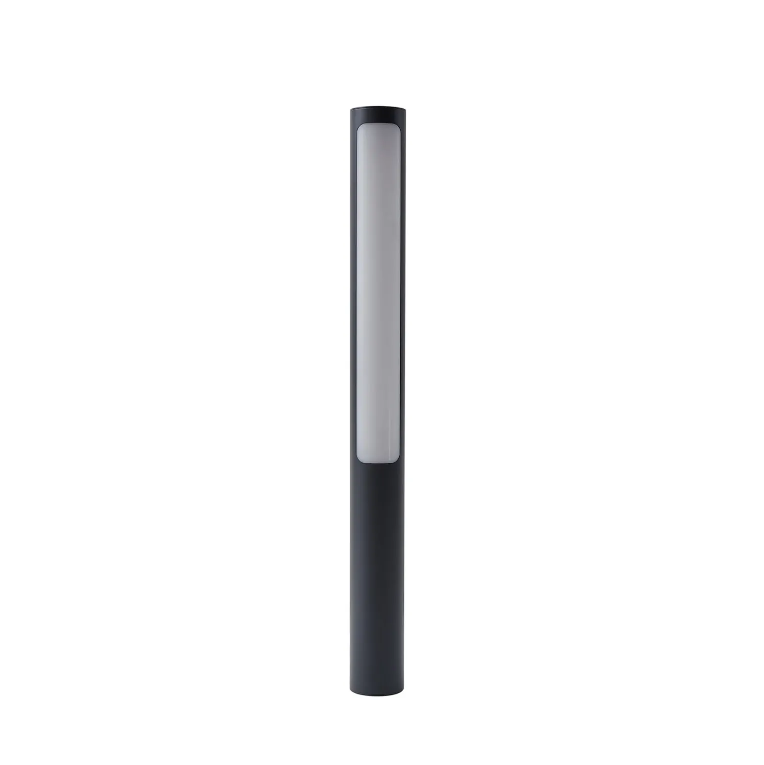 Lucande Bolardo luminoso LED Tuberia, antracita, metal, 80 cm