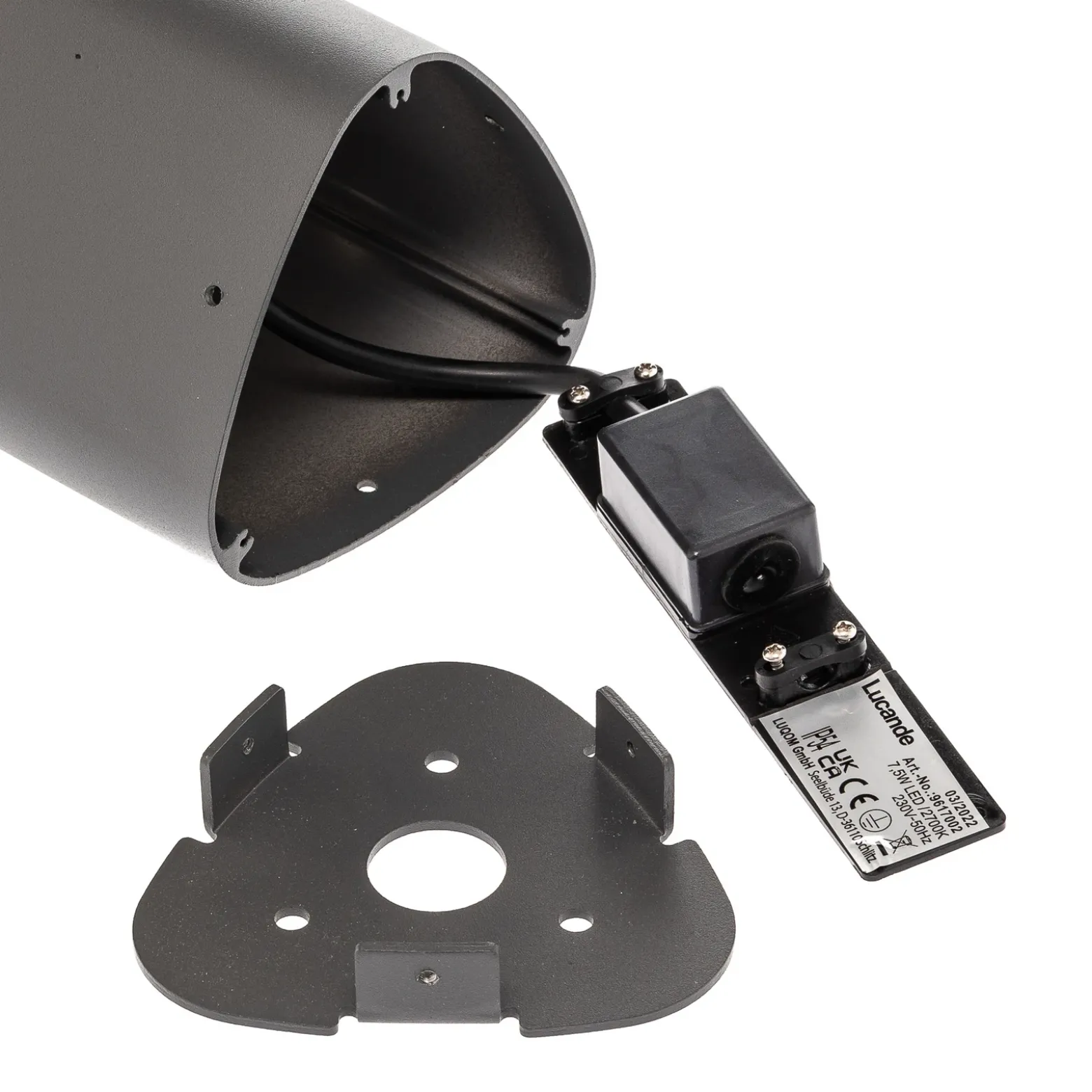 Lucande, bolardo luminoso LED Pirron, 80 cm, triangular, IP54