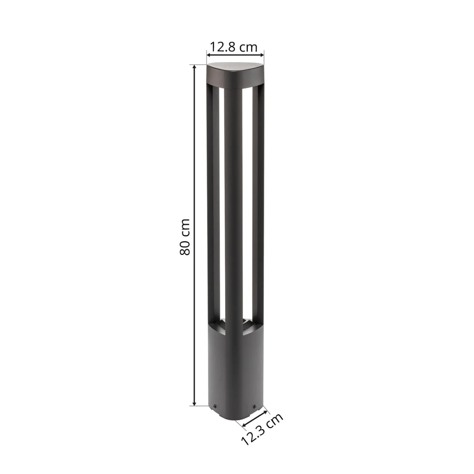 Lucande, bolardo luminoso LED Pirron, 80 cm, triangular, IP54