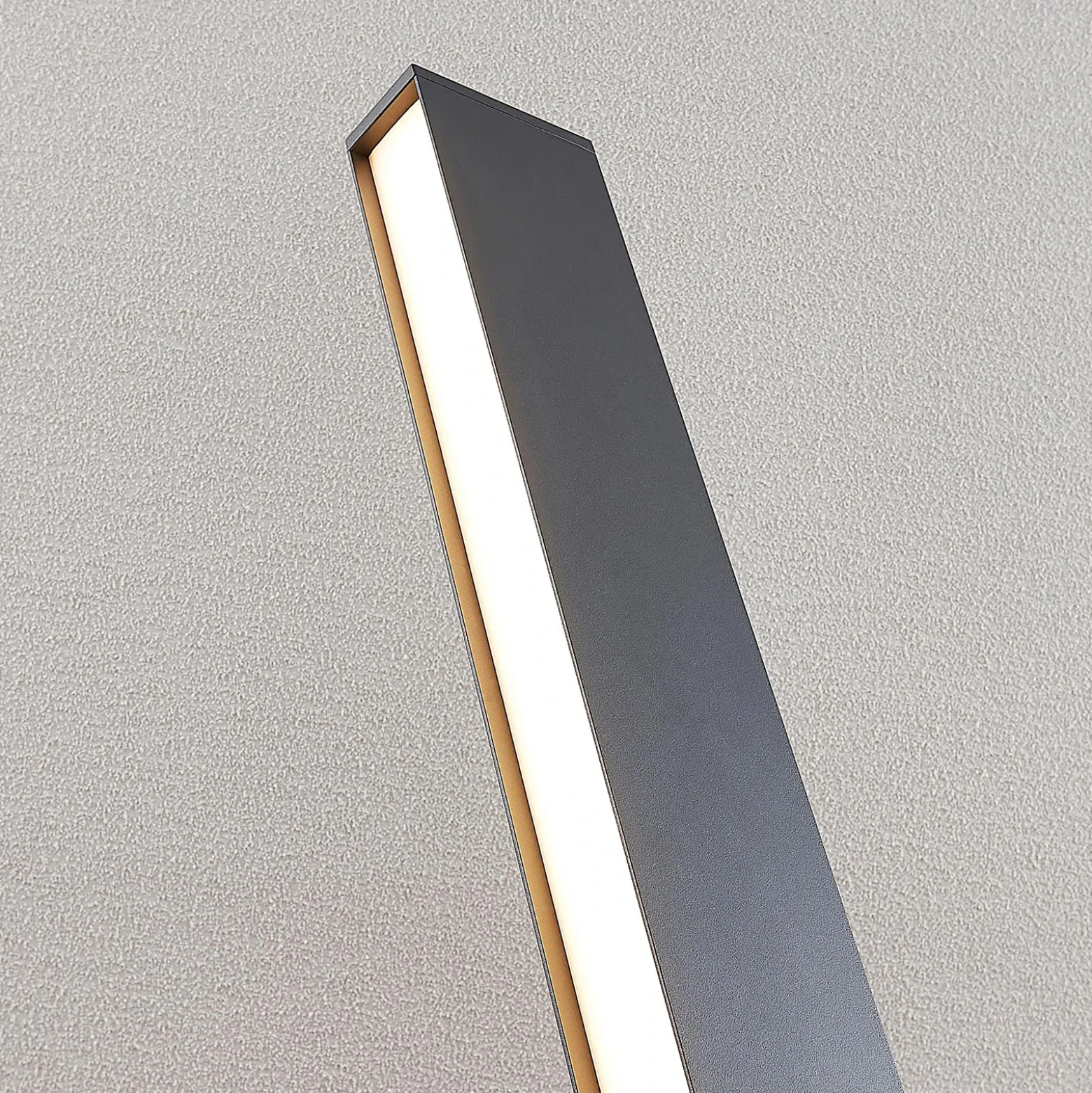 Lucande Bolardo luminoso LED Lirka, gris oscuro, metal, 60 cm