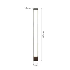 Lucande Bolardo luminoso LED Lirka, gris oscuro, metal, 60 cm