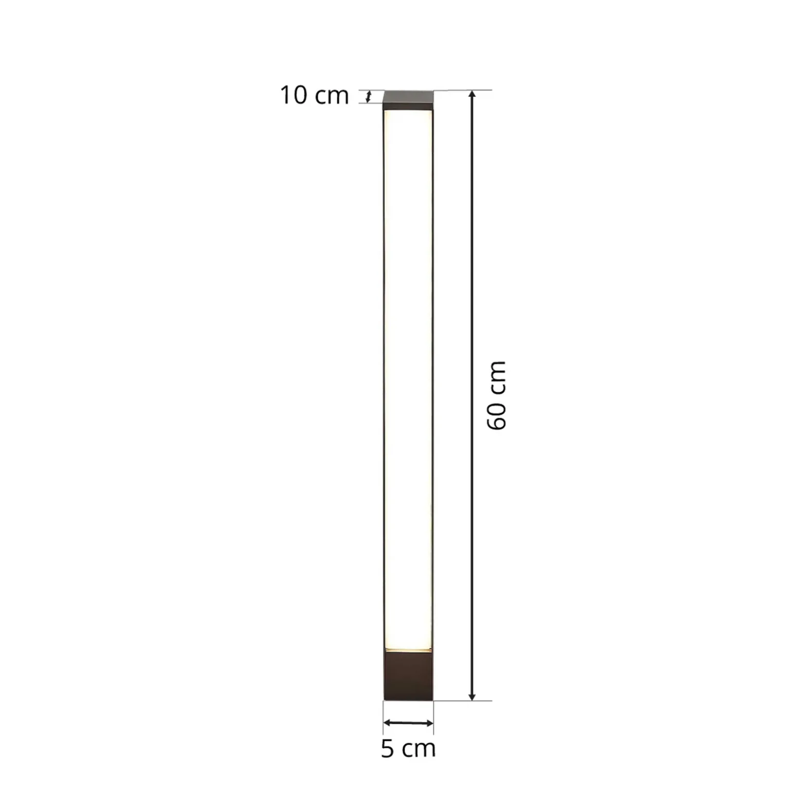 Lucande Bolardo luminoso LED Lirka, gris oscuro, metal, 60 cm