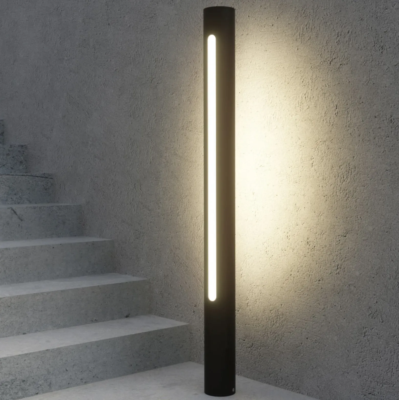 Lucande Bolardo luminoso LED Tomas, 75 cm, gris oscuro, IP54