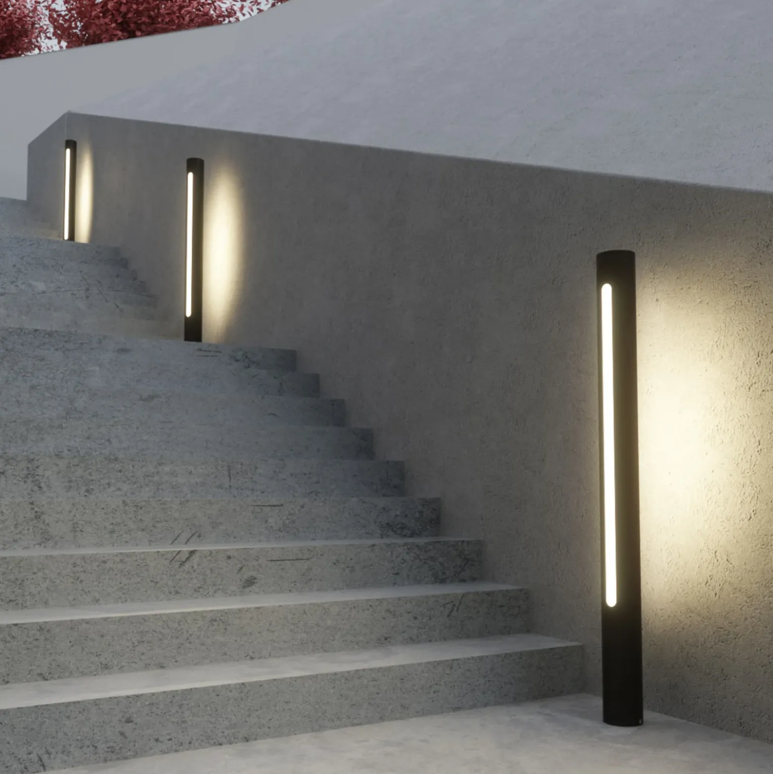Lucande Bolardo luminoso LED Tomas, 75 cm, gris oscuro, IP54