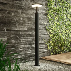 Lucande, bolardo luminoso LED Fenia, 100 cm, antracita, IP65