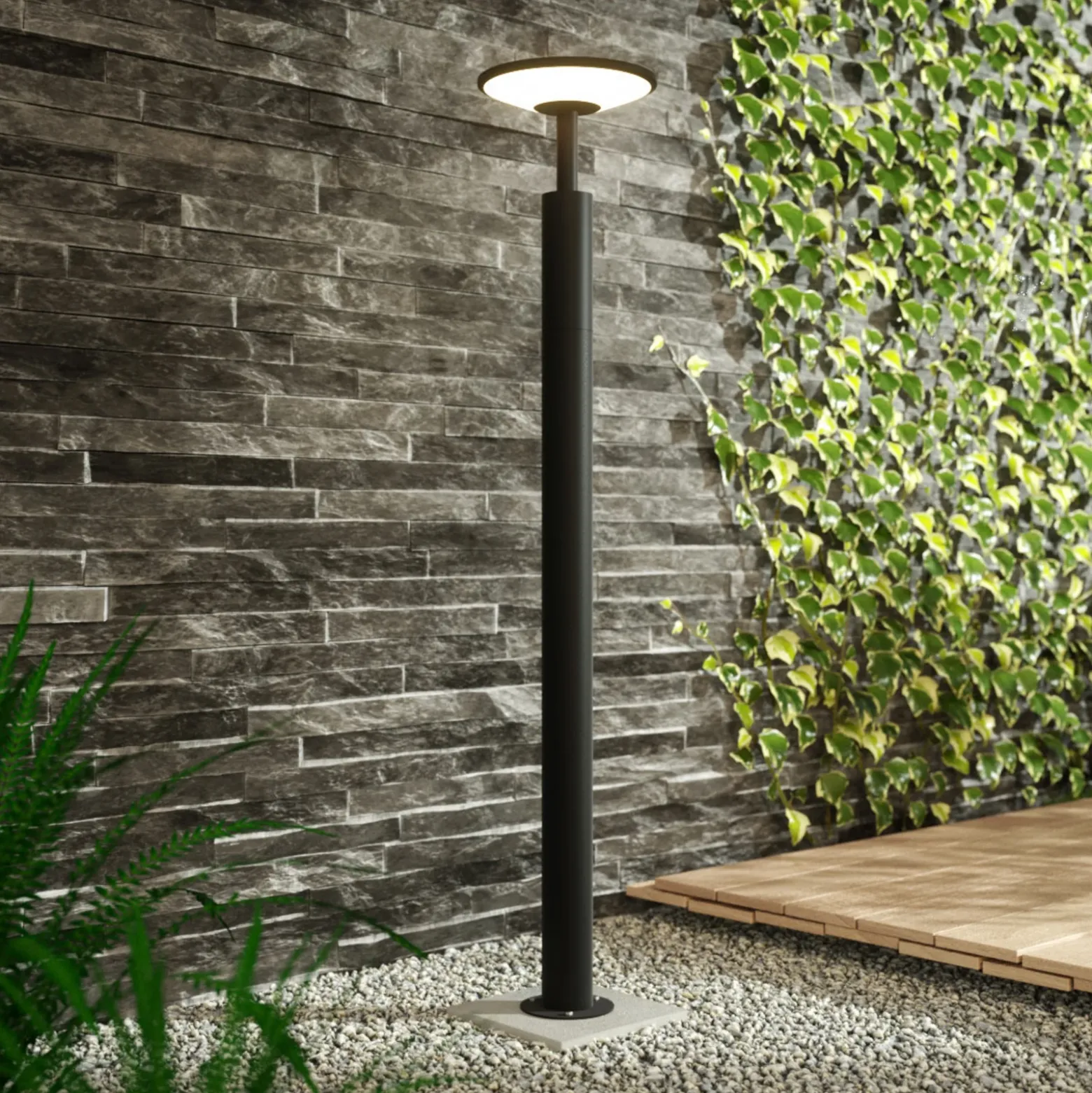 Lucande, bolardo luminoso LED Fenia, 100 cm, antracita, IP65