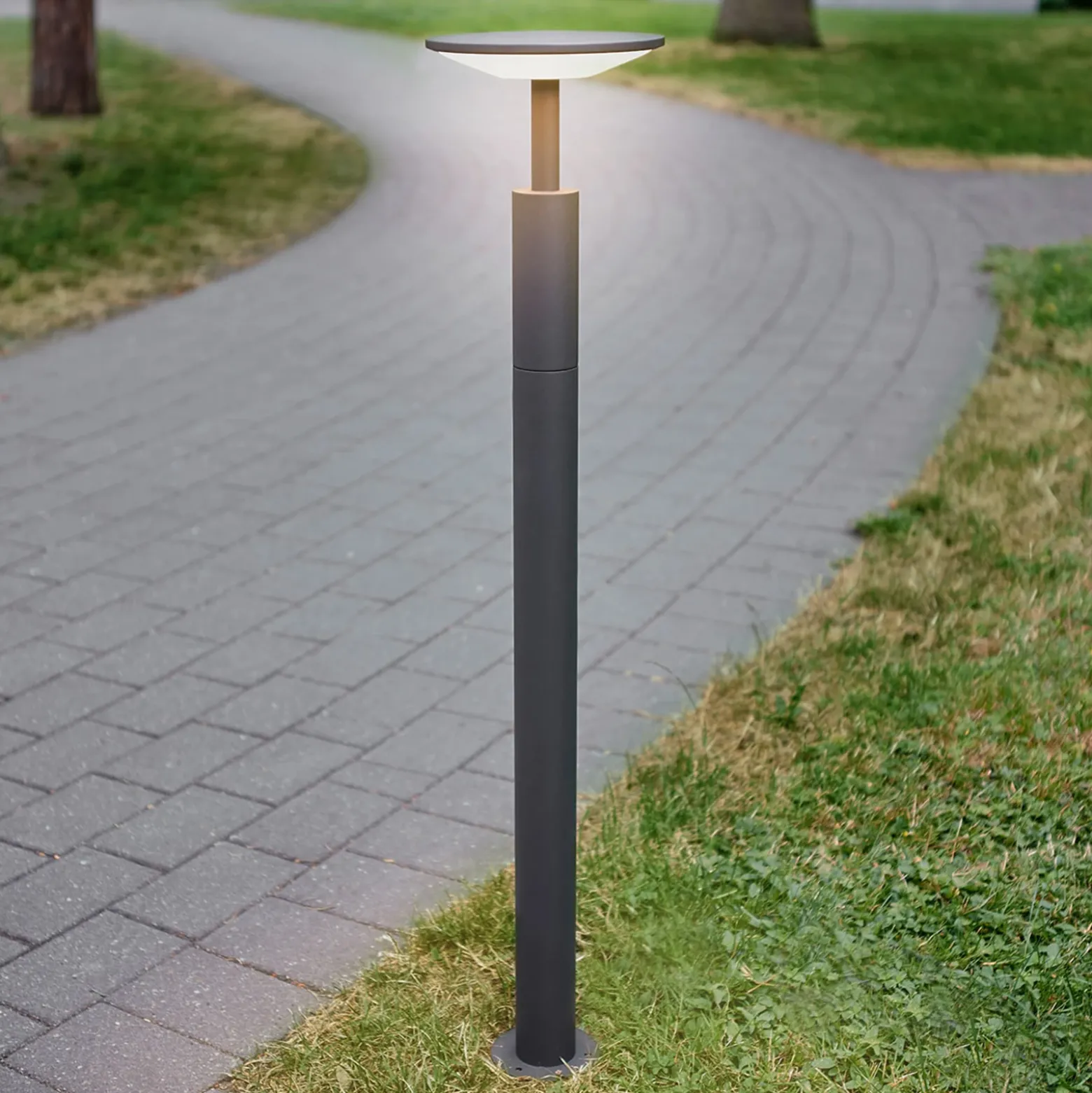 Lucande, bolardo luminoso LED Fenia, 100 cm, antracita, IP65