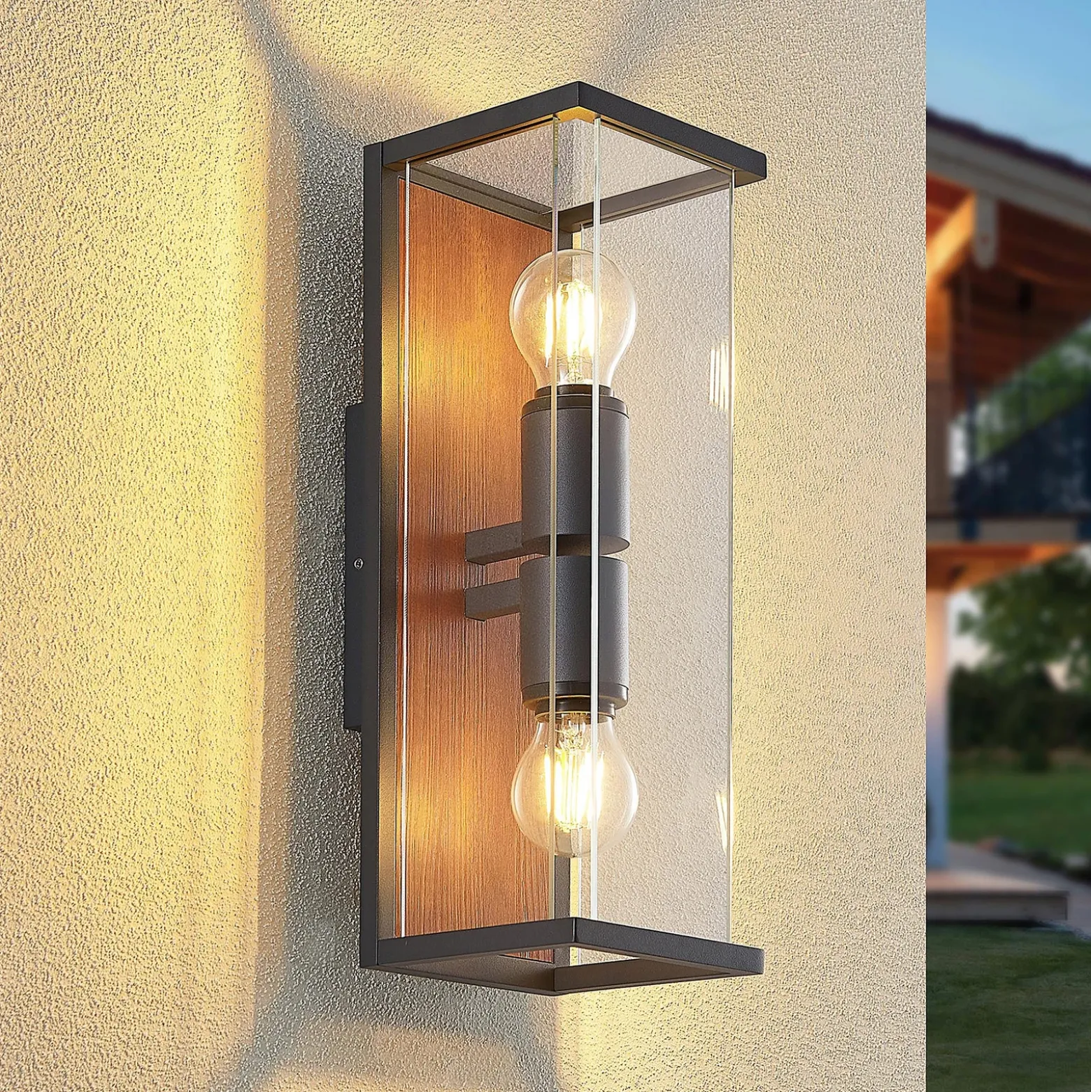 Lucande Elwin aplique, angular, 2 luces