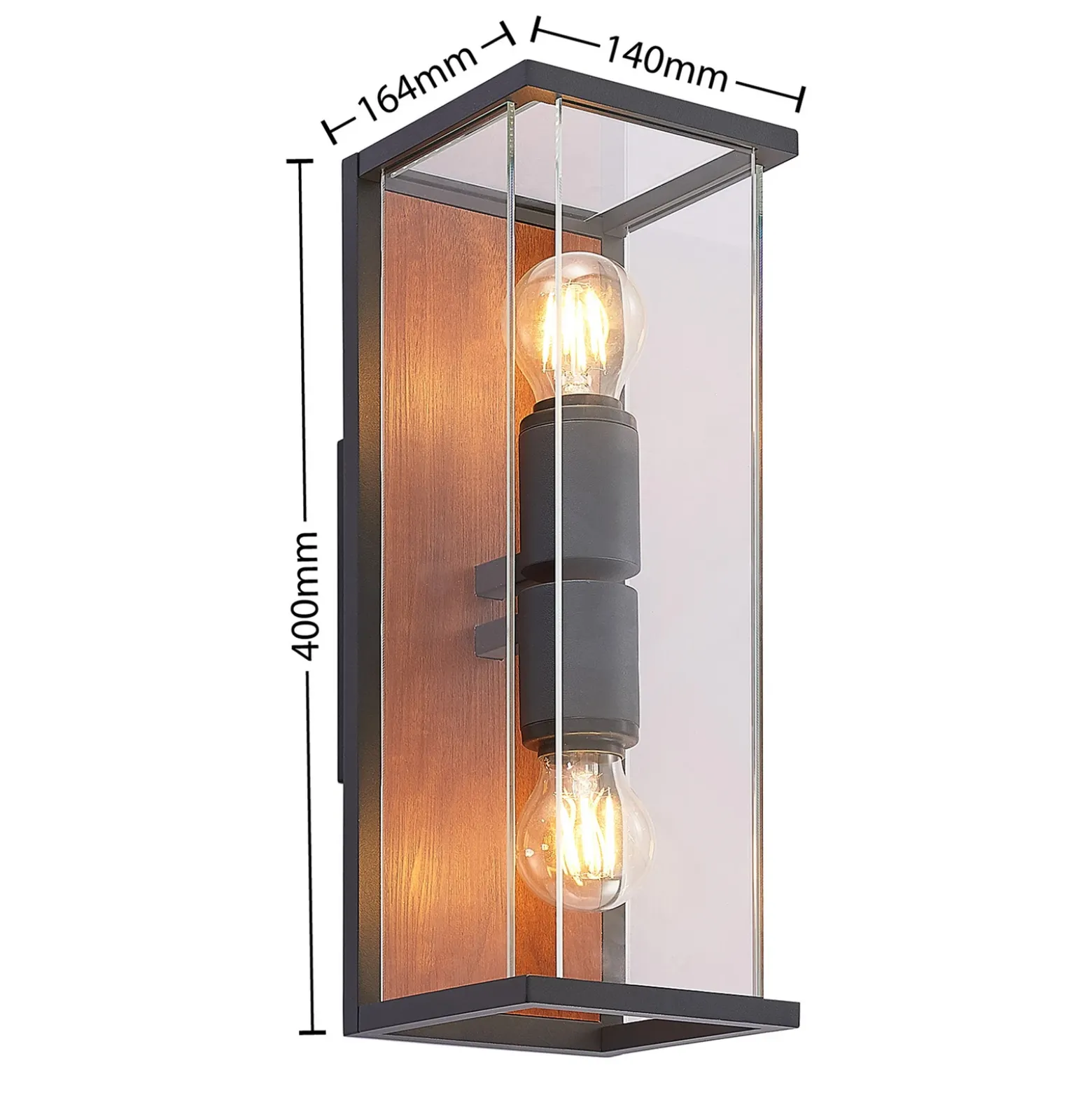 Lucande Elwin aplique, angular, 2 luces