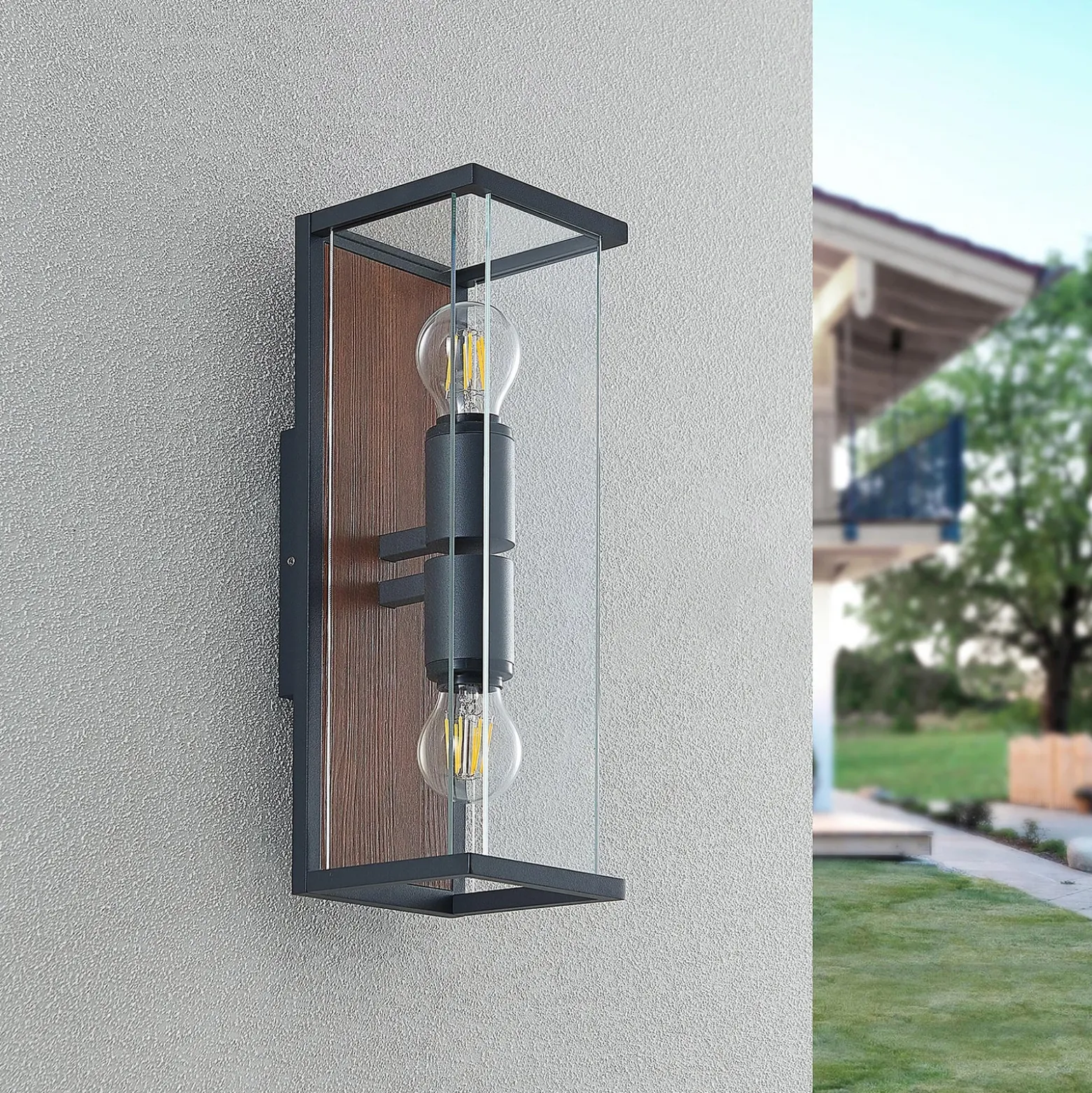 Lucande Elwin aplique, angular, 2 luces