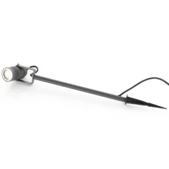 Lucande foco exterior Galina, pincho de suelo, enchufe, gris, 40 cm