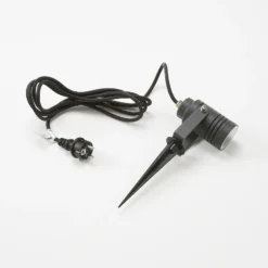 Lucande foco exterior Galina, pincho de suelo, enchufe, gris, 11 cm