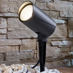 Lucande foco exterior LED Anton, pincho de suelo, antracita, metal
