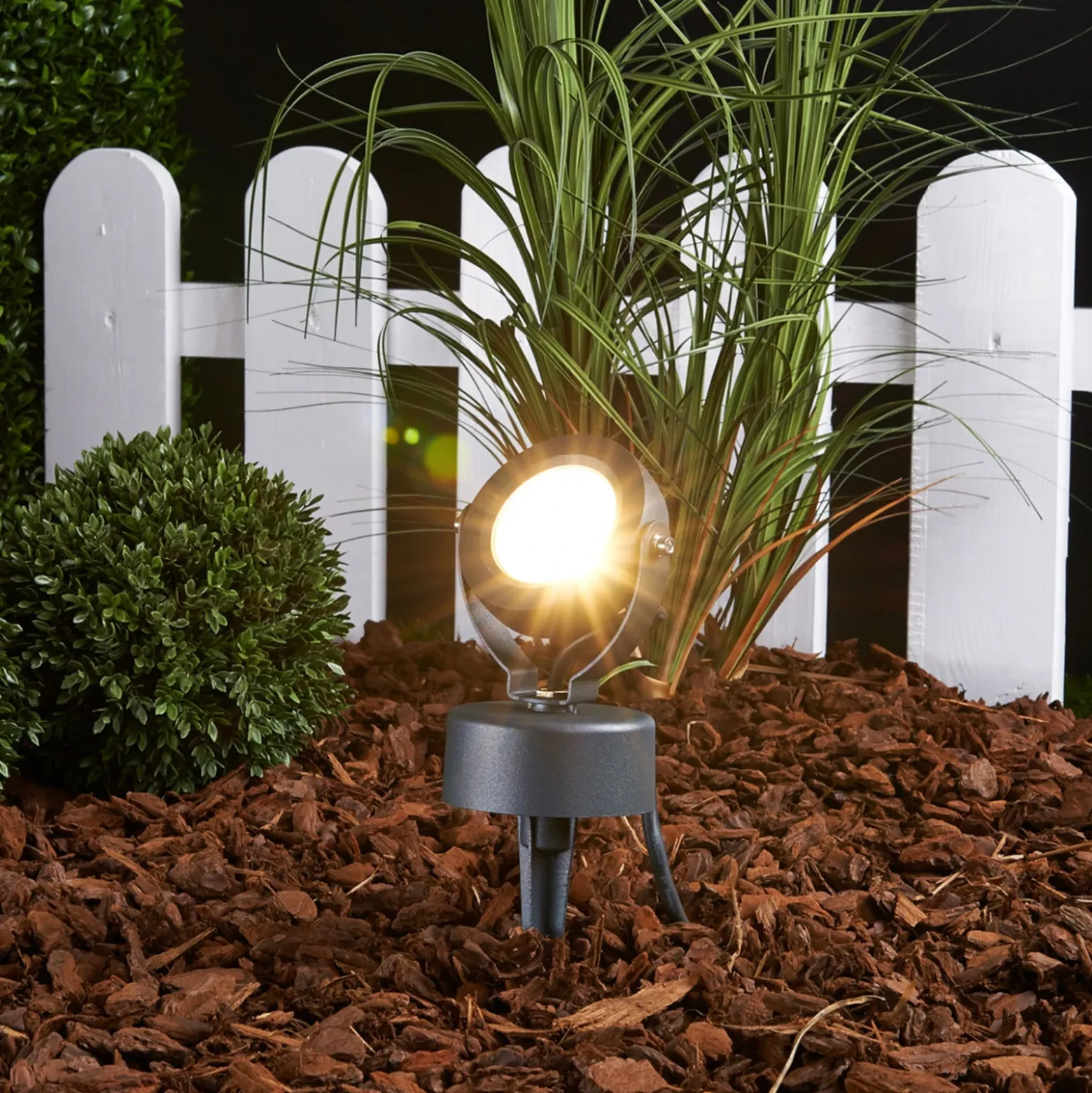 Lucande foco exterior LED Gavin, 33 cm, antracita, aluminio