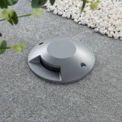 Lucande Foco LED de suelo Jeffrey, plateado, 1 salida de luz