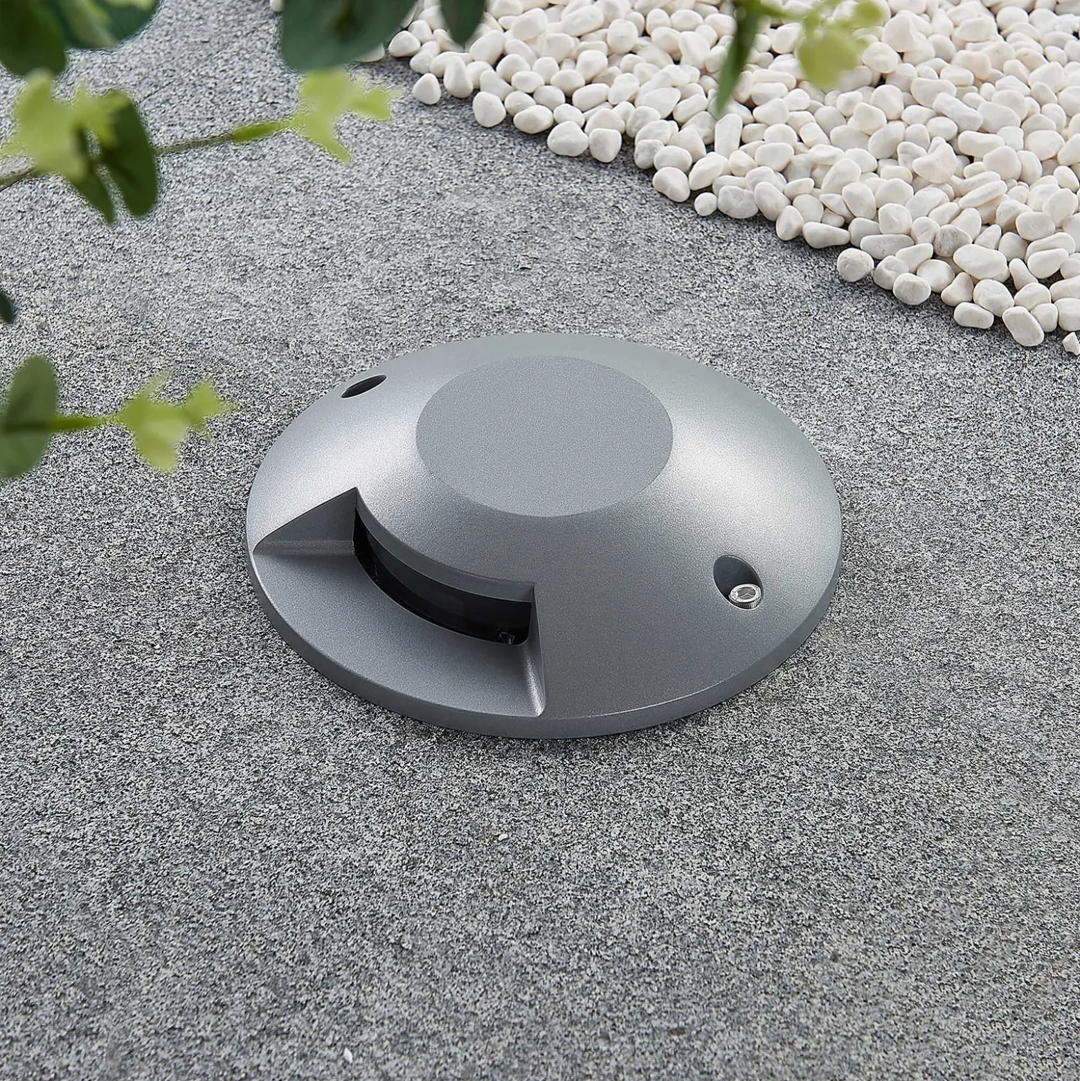 Lucande Foco LED de suelo Jeffrey, plateado, 1 salida de luz