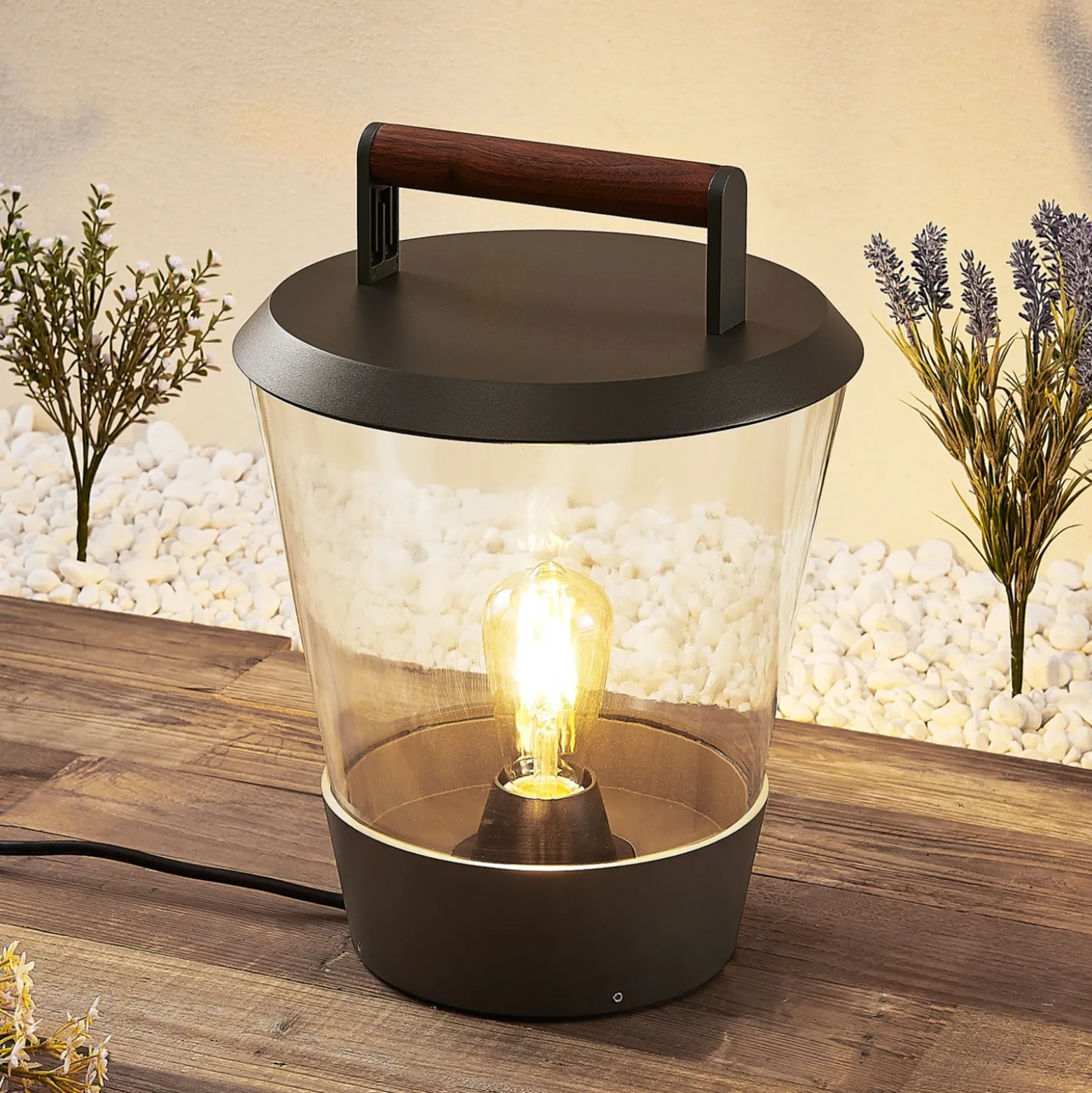 Lucande Larkyn lámpara de mesa decoración exterior