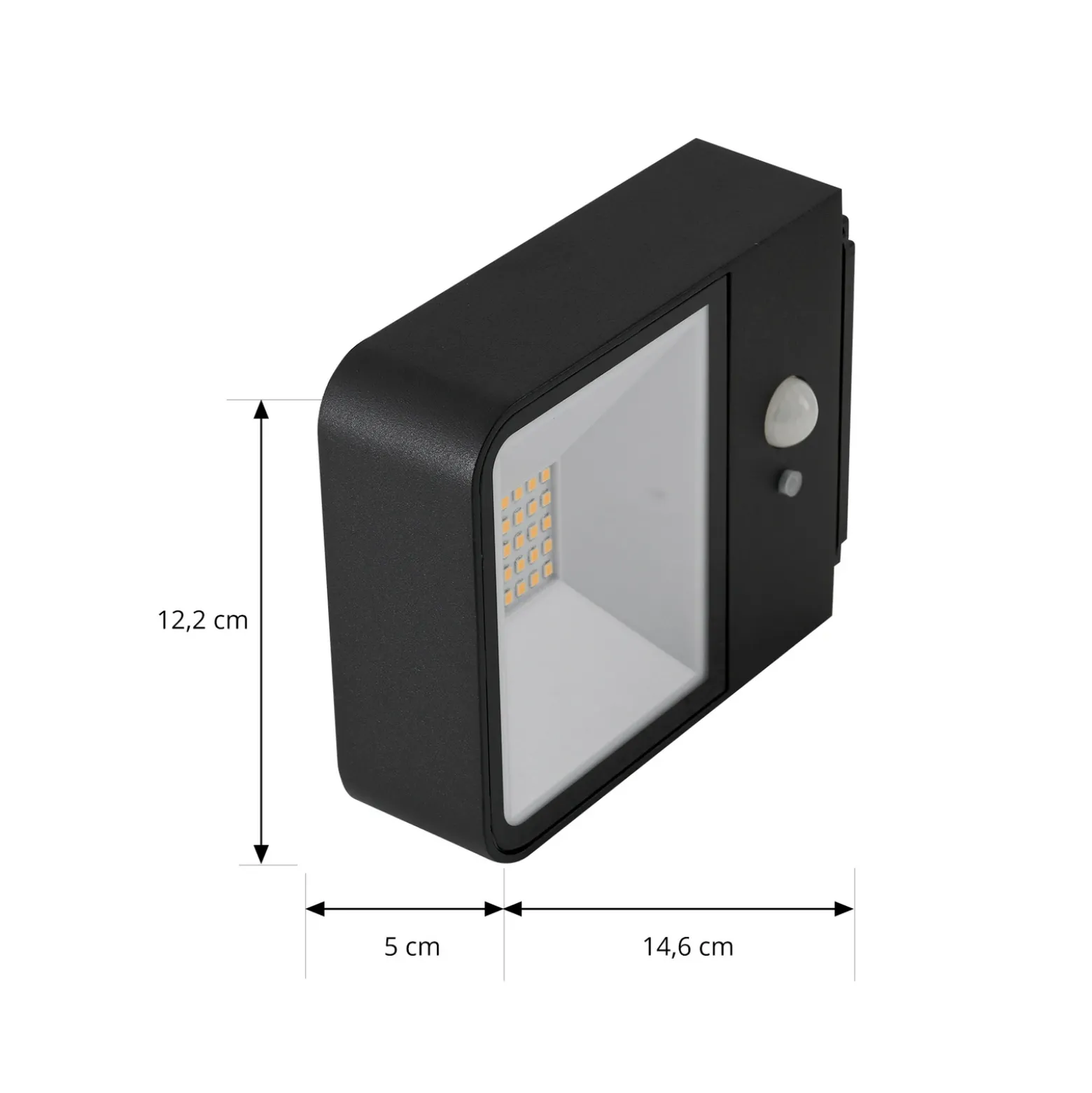 Lucande LED aplique para exterior Dava, altura 5 cm, sensor