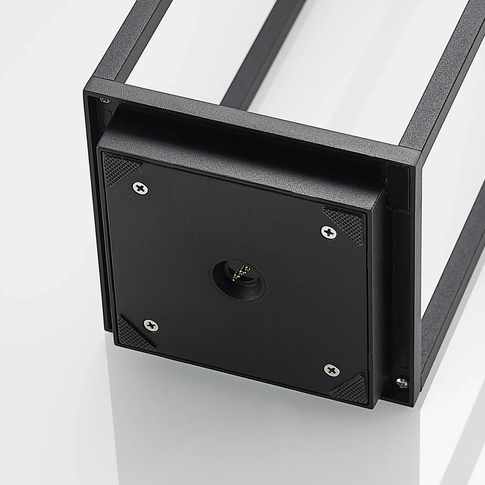 Lucande LED lámpara de exterior Elaja, negro, batería recargable, USB,