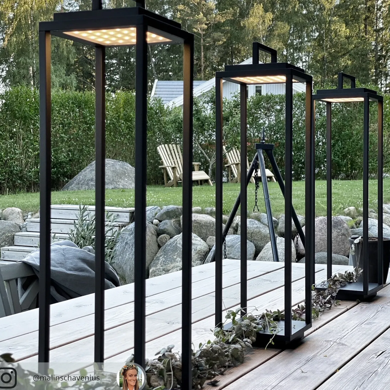 Lucande LED lámpara de exterior Elaja, negro, batería recargable, USB,