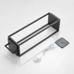 Lucande LED lámpara de exterior Elaja, negro, batería recargable, USB,