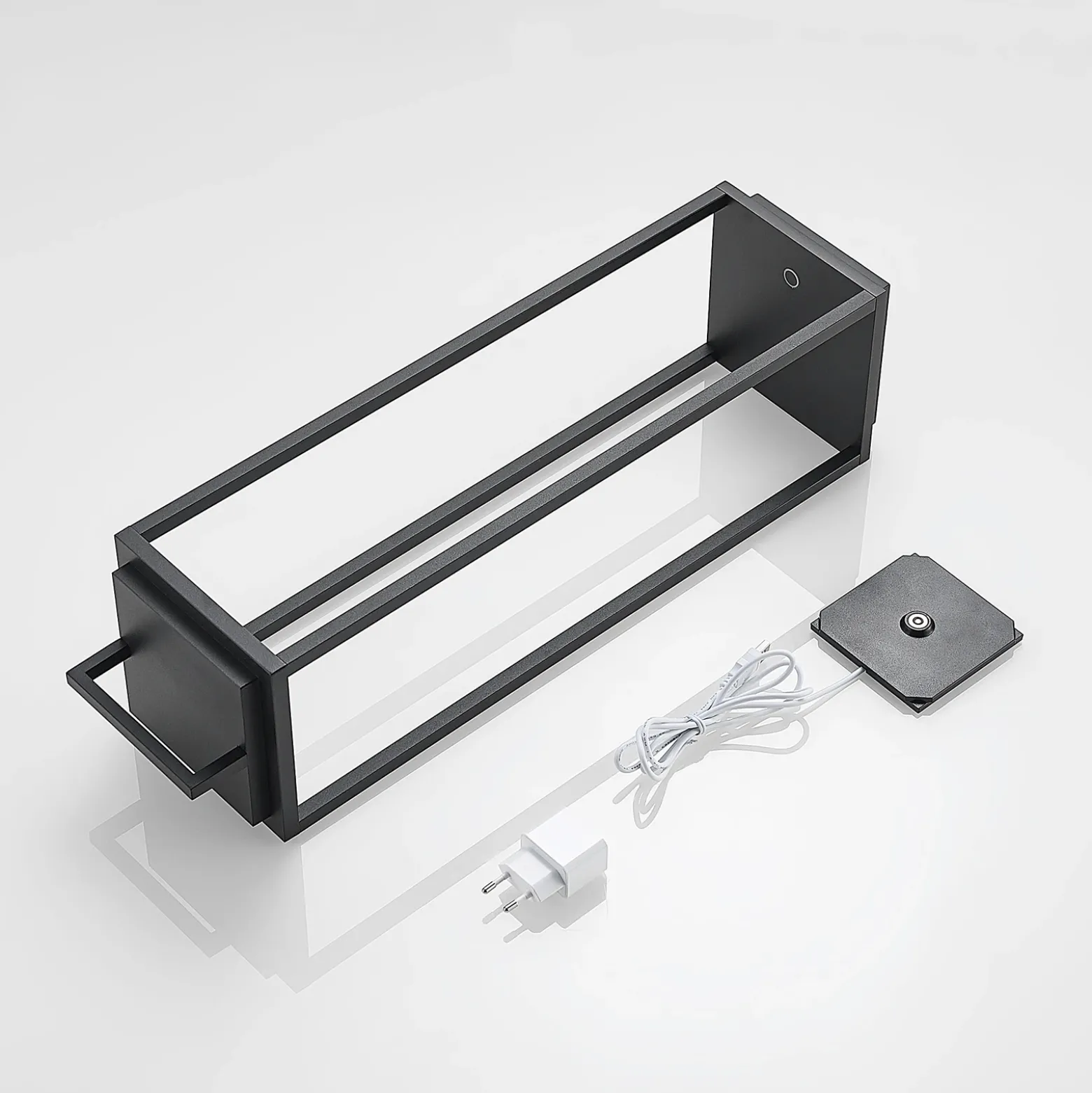 Lucande LED lámpara de exterior Elaja, negro, batería recargable, USB,