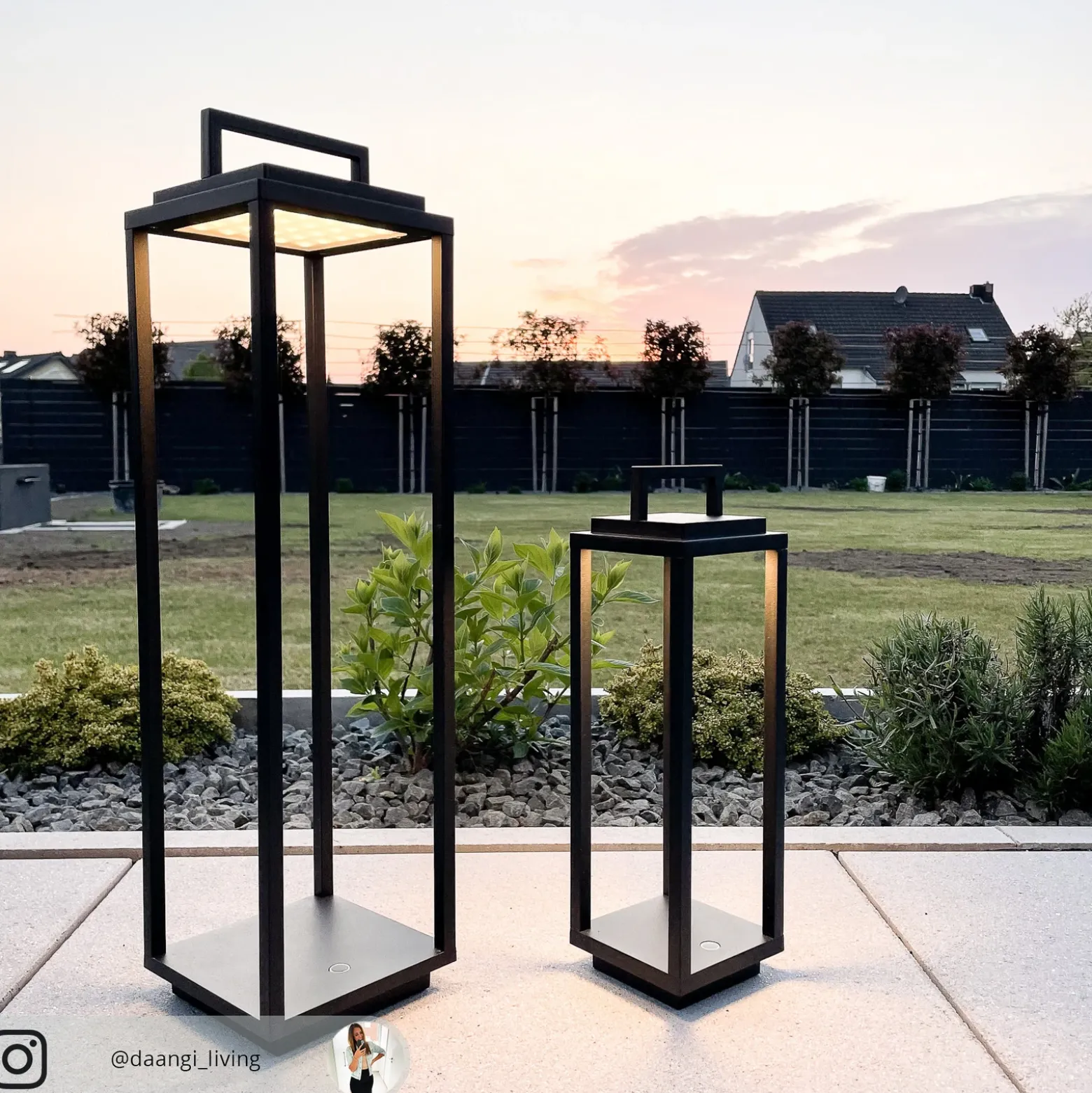Lucande LED lámpara de exterior Mirina, negro, batería recargable,