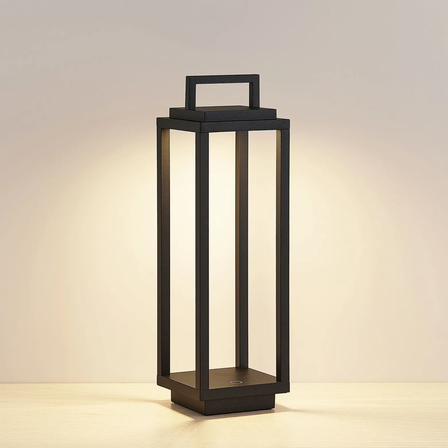 Lucande LED lámpara de exterior Mirina, negro, batería recargable,