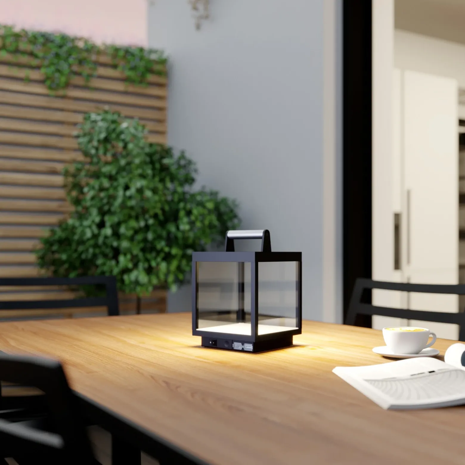 Lucande LED lámpara de mesa recargable Cube, aluminio, IP54, atenuable