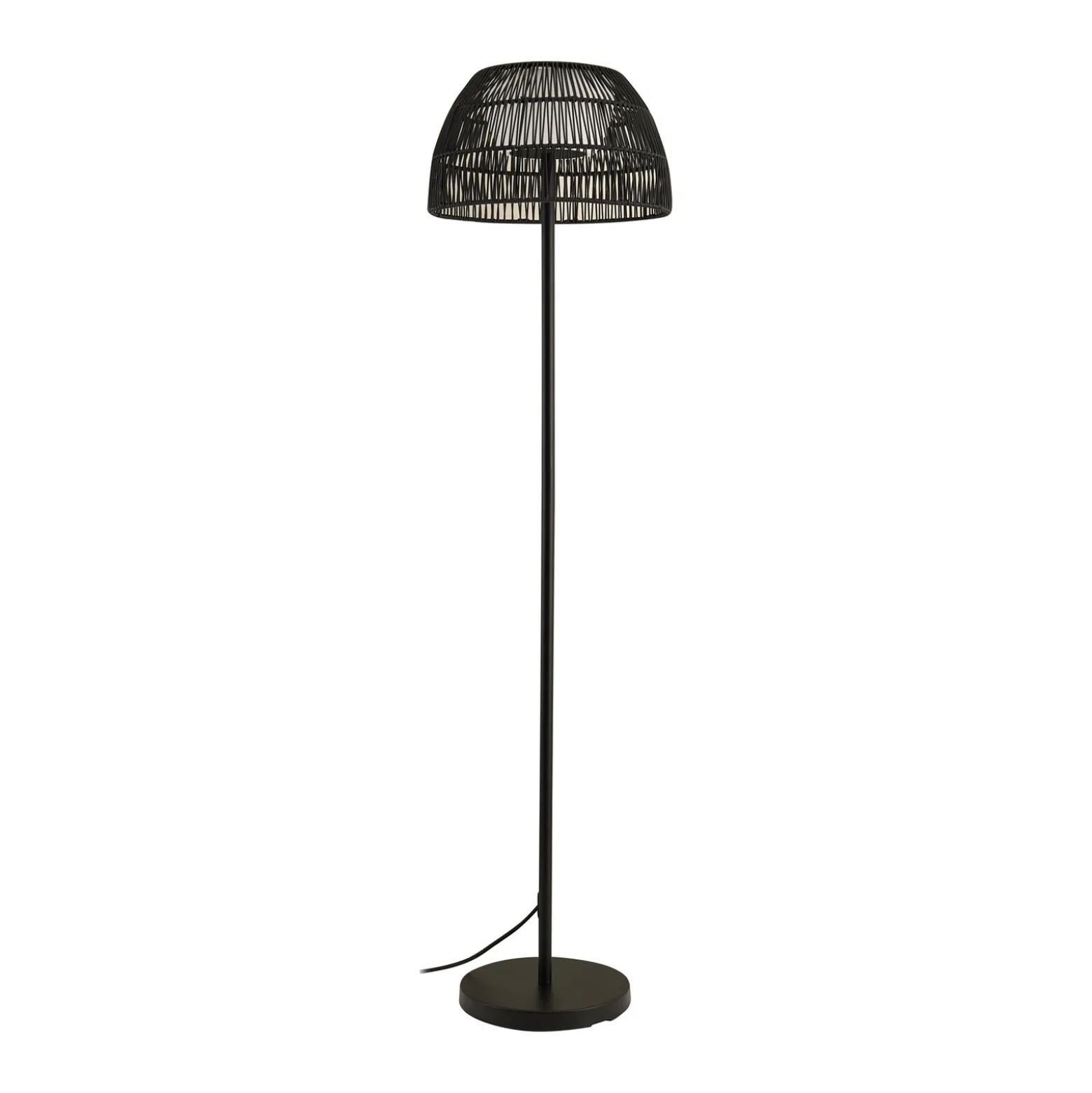 Lucande LED lámpara de pie exterior Heribio, negro, hierro, 153 cm
