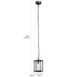 Lucande Lámpara colgante exterior Ferda, 25 cm, antracita, IP44