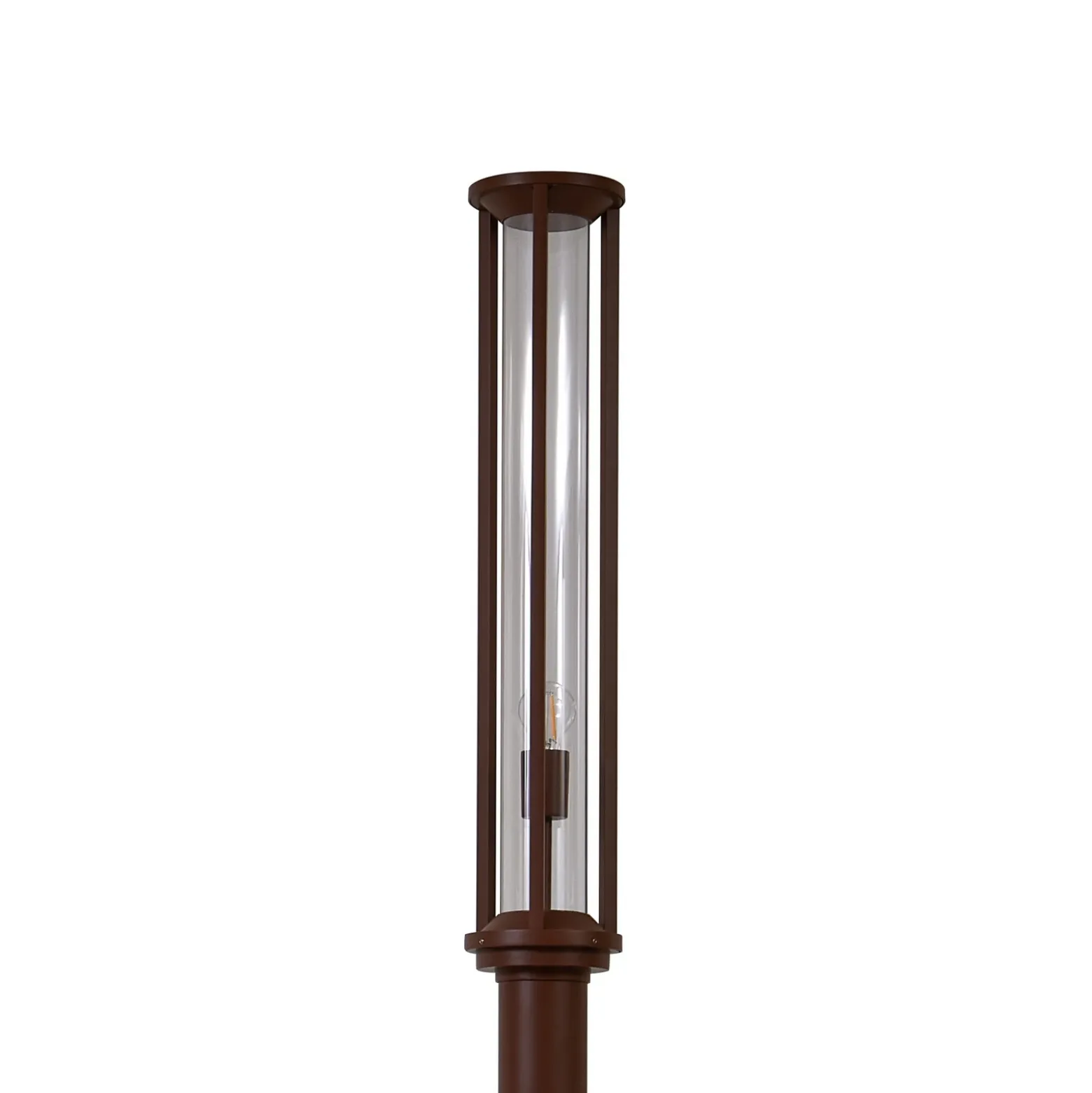 Lucande lámpara de exterior Alivaro, color óxido, 220 cm, E27, IP65