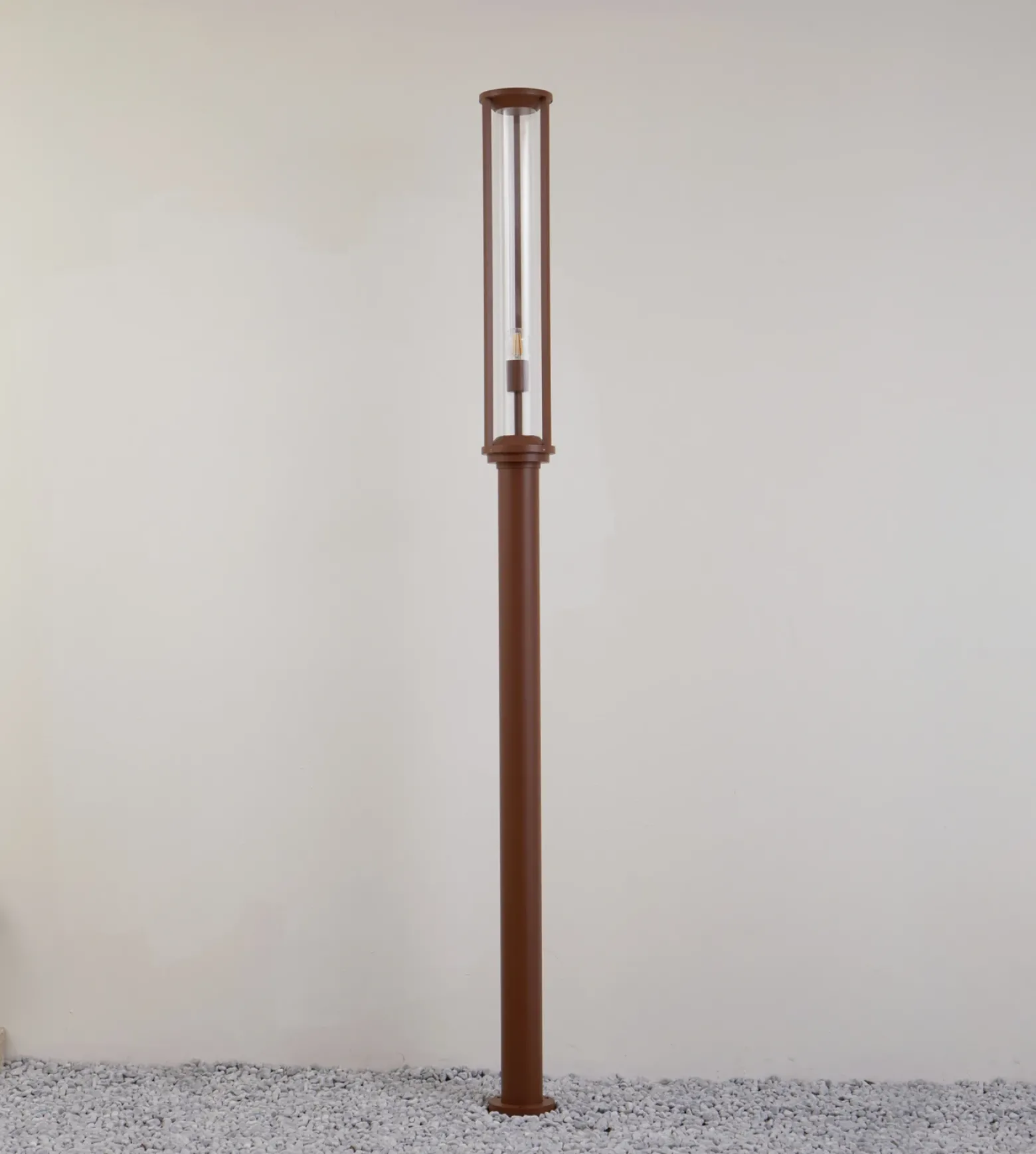 Lucande lámpara de exterior Alivaro, color óxido, 220 cm, E27, IP65